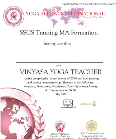 Diplome yoga YAI Suivre une formation Professeur de Yoga certifiée YAI